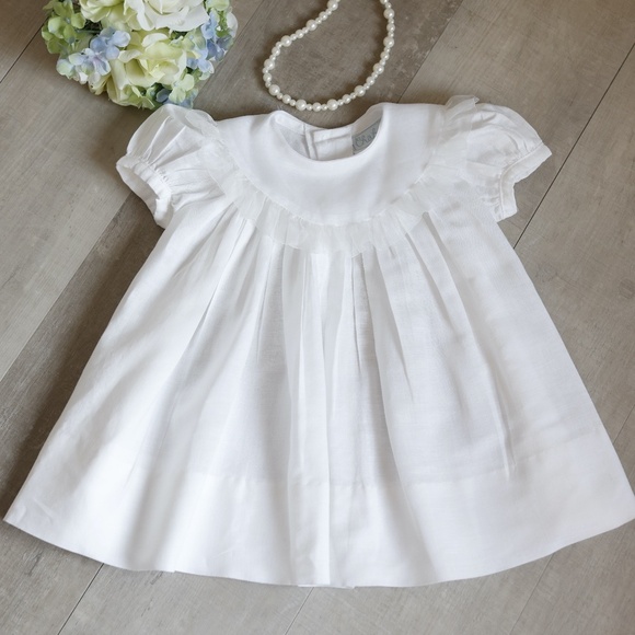 White Linen Float Dress Flower Girl Bailey Boys Chabré Boutique Size 4 NWT - Picture 7 of 8